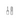 Silver Rectangle Link Cubic Zirconia Huggie Earrings