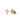 A pair of gold cross stud earrings with clear cubic zirconia. gemstones