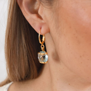 Aqua Crystal Drop Earrings