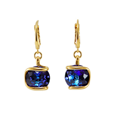 Blue Crystal Drop Earrings