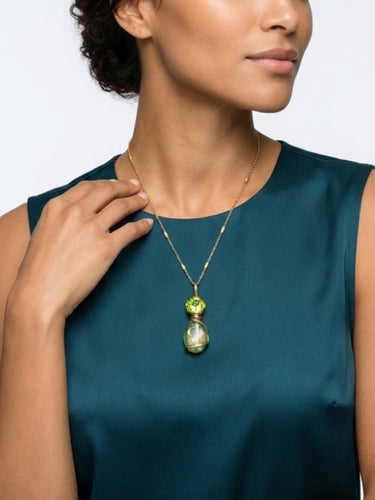 Green Austrian Crystal & Murano Glass Pendant