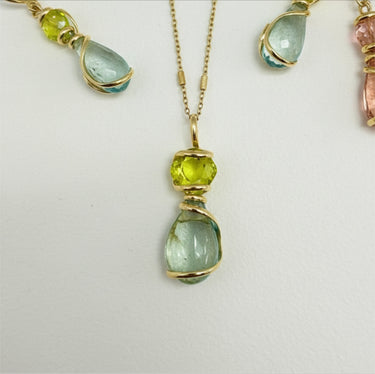 Green Austrian Crystal & Murano Glass Earrings