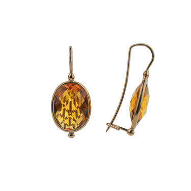Citrine Quartz Oval Earrings
