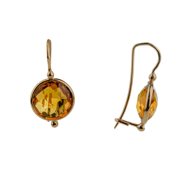 Citrine Quartz Round Earrings