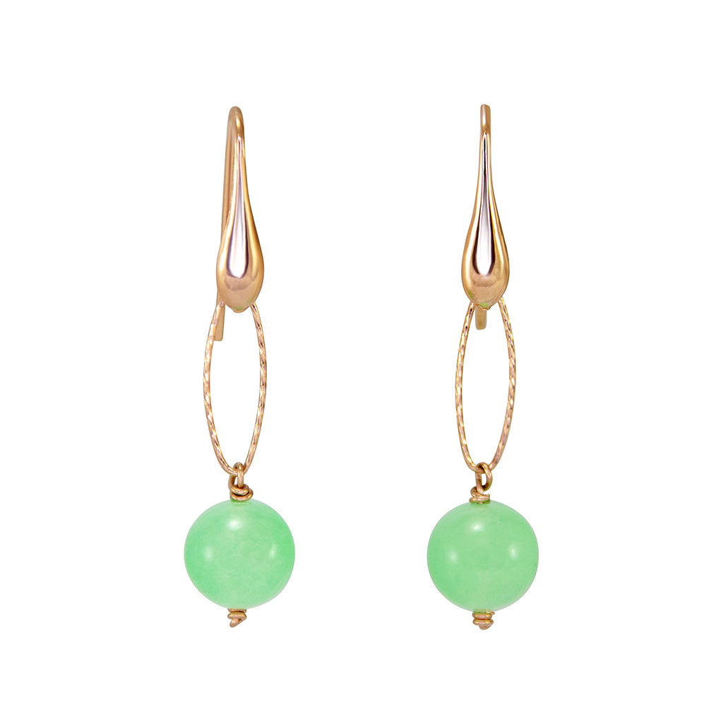 Oval Link and Chrysoprase Earrings