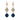 Petrol blue quartz and grey Uruguay agate double drop earrings