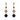 Petrol Blue Quartz & grey Uruguay Agate Triple Drop Earrings