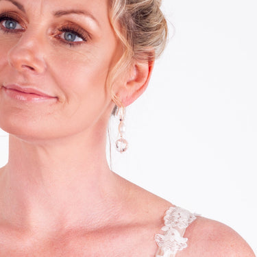 Crystal & Pearl Double Drop Earrings