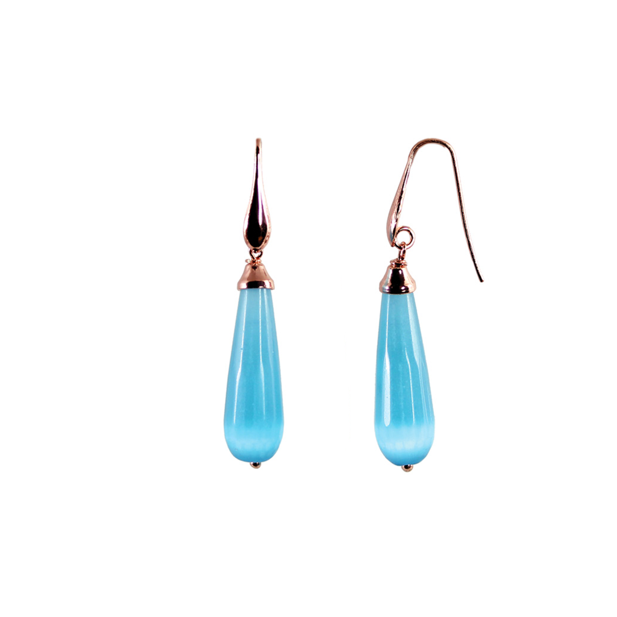 Aqua Blue Teardrop Earrings