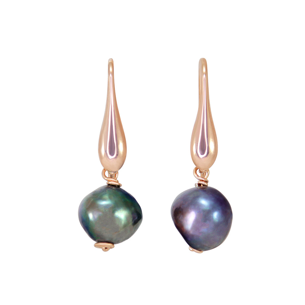 Baroque Peacock Pearl Earrings
