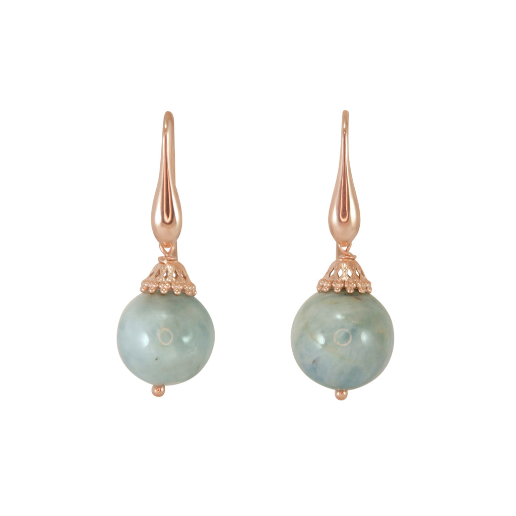 Blue Morganite Ball Hook Earrings