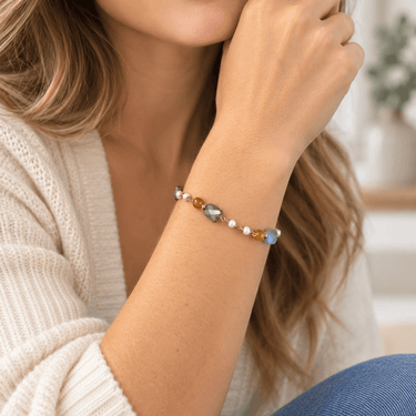 Tourmalinated Jade & Pearl Bracelet