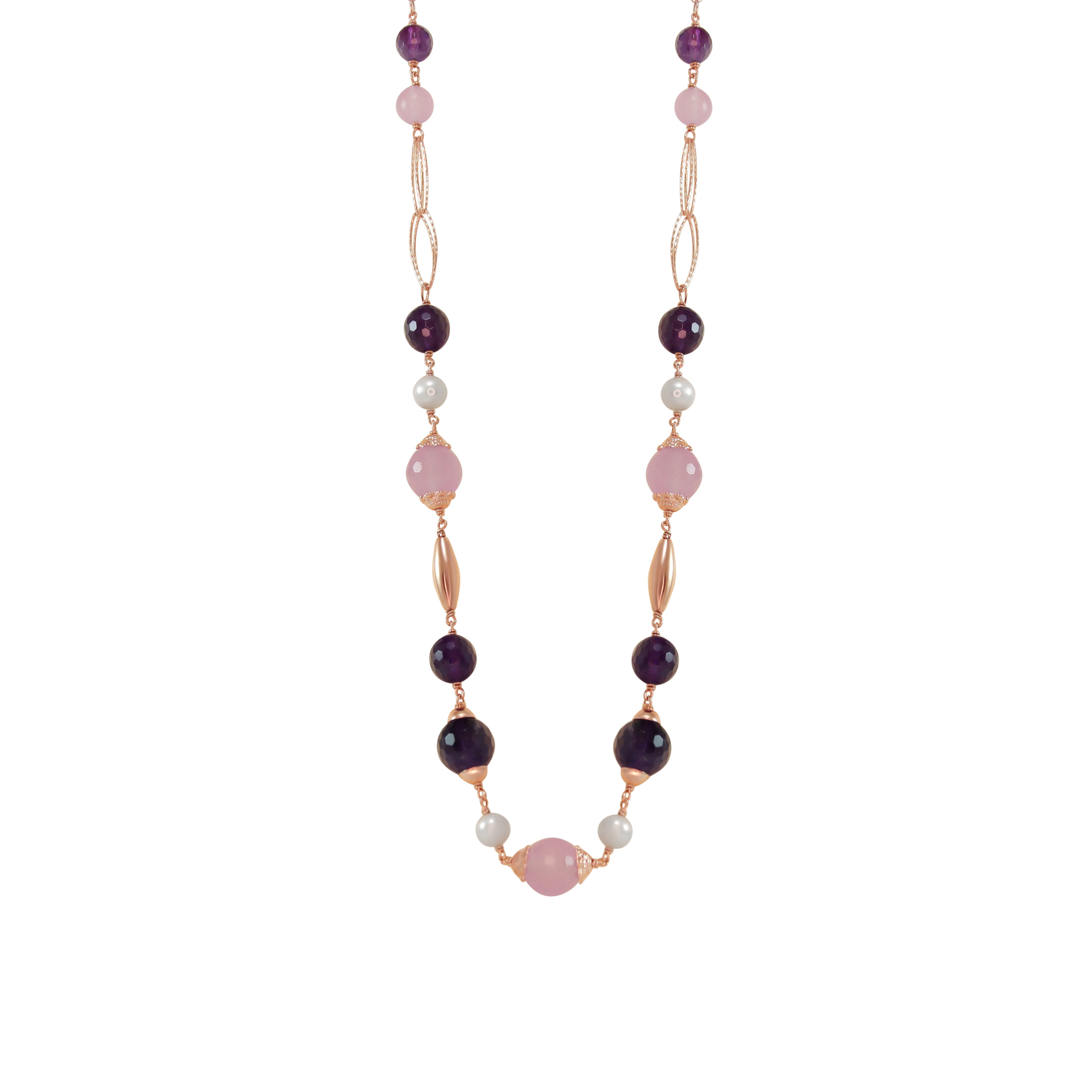 Pearl Amethyst & Lilac Jade Necklace