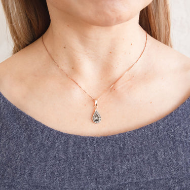 Swarovski crystal pendant, 18ct rose gold and sterling silver.
