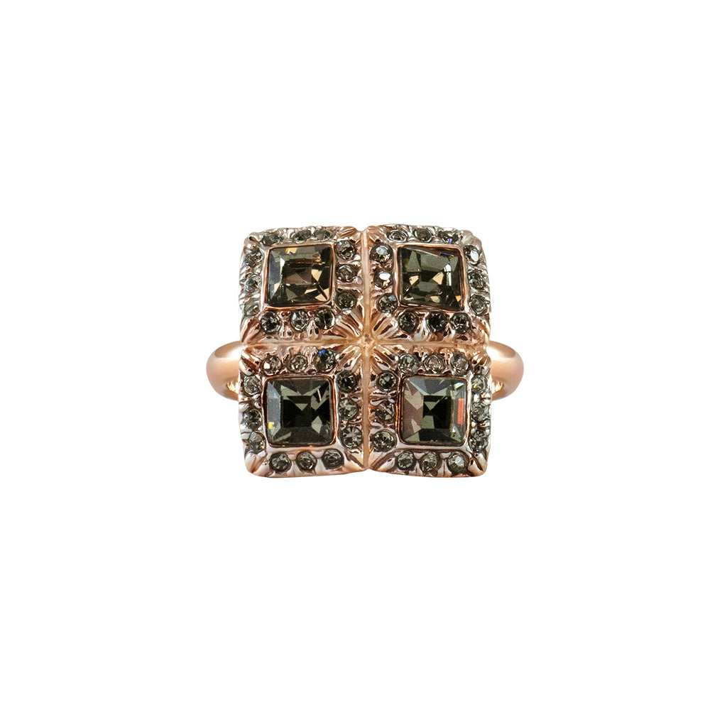 Fume Crystal Square Ring