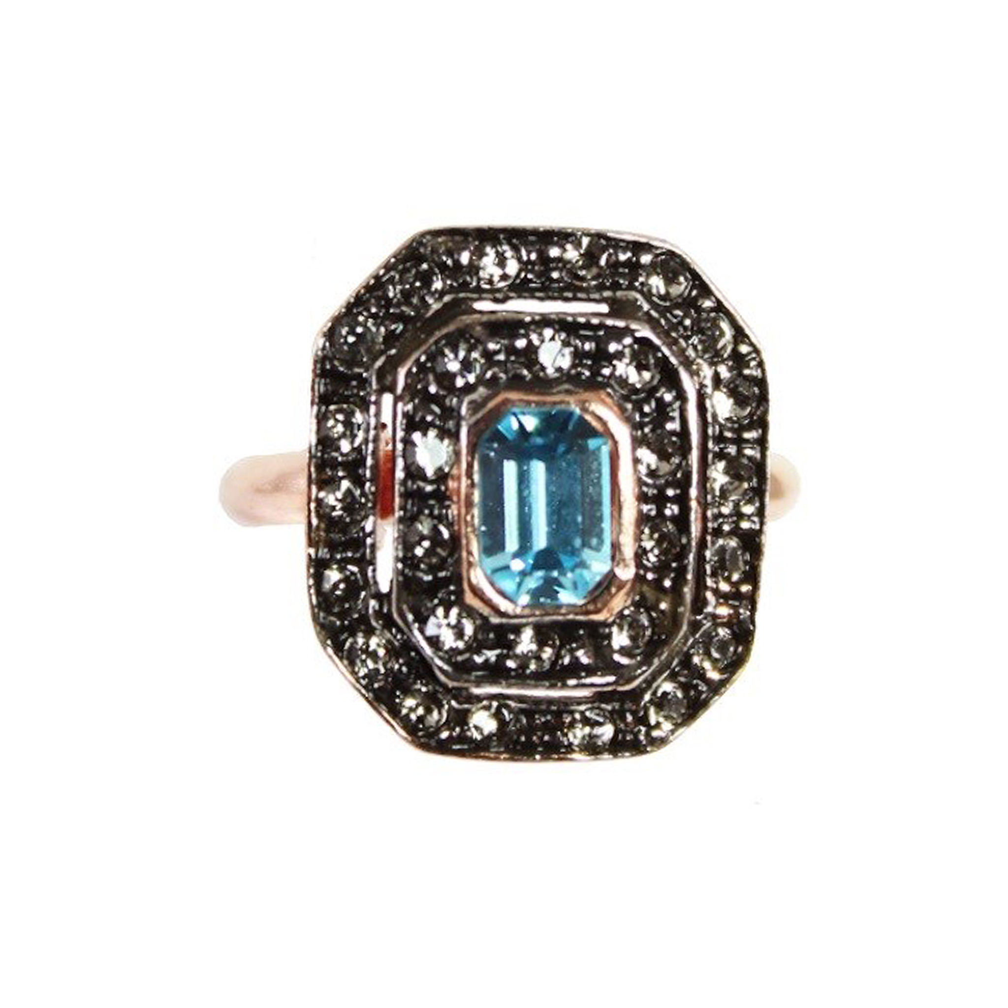 Aqua & Crystal Ring