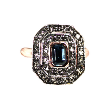 Montana Blue Crystal & Rose Gold Ring