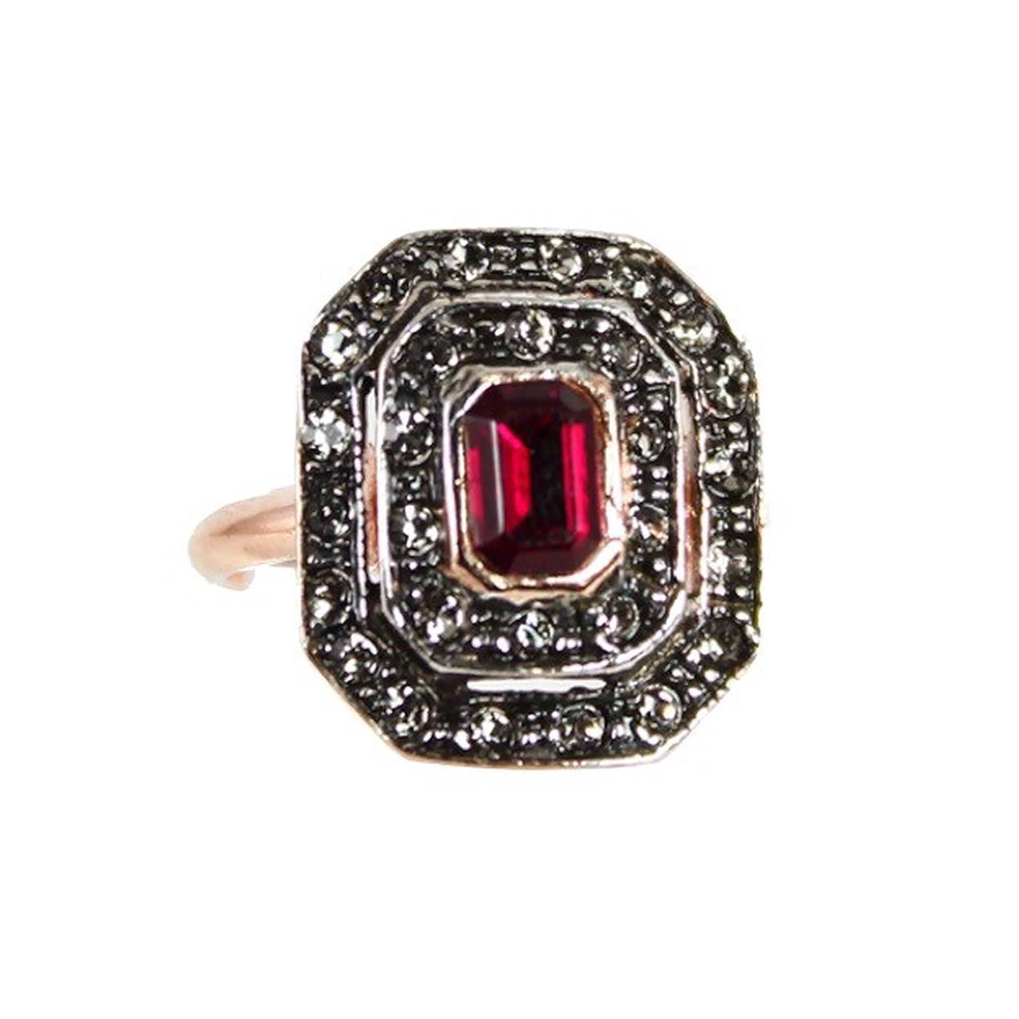 Red & Crystal Ring