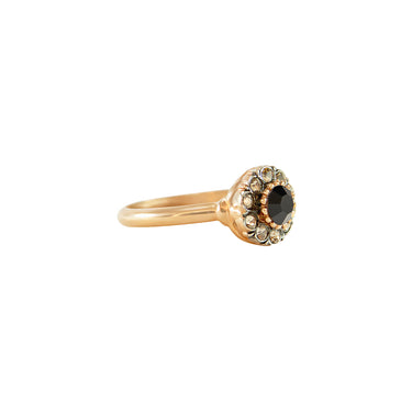 Black & Crystal Circle Ring