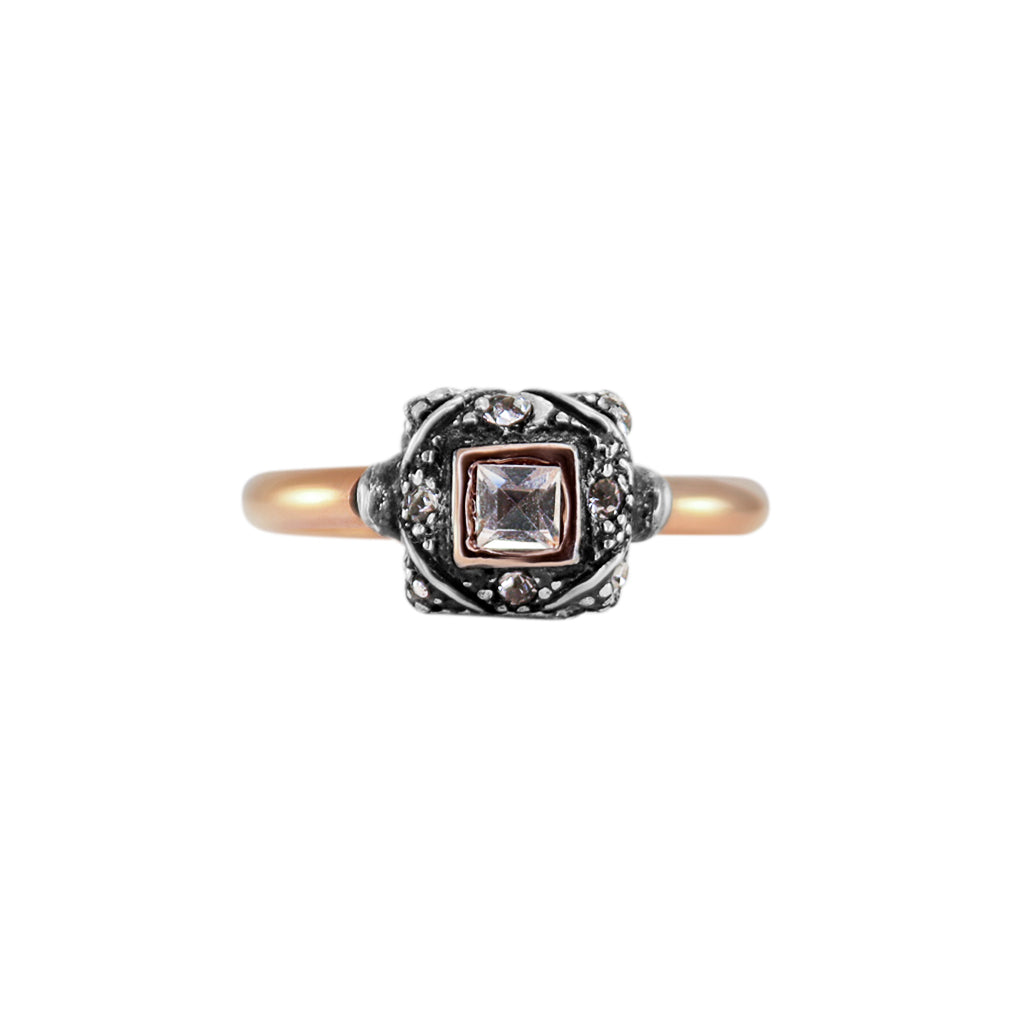 Square Bright Crystal Ring