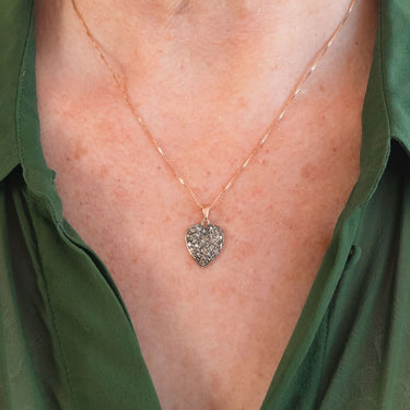 Swarovski crystal heart pendant, 18ct rose gold and sterling silver.