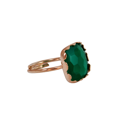 Green Square Gemstone Ring