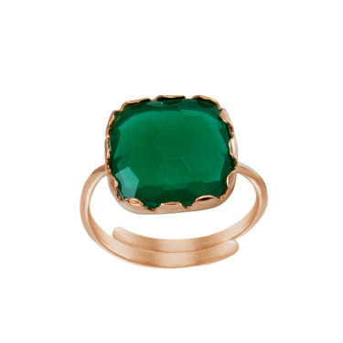 Green Square Gemstone Ring