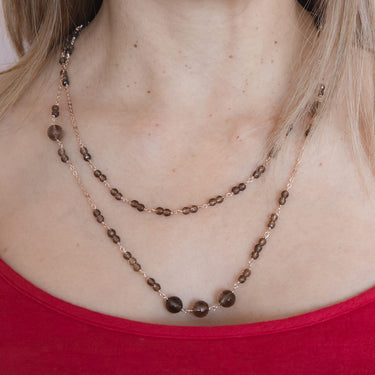 Smoky Quartz Double Strand Necklace