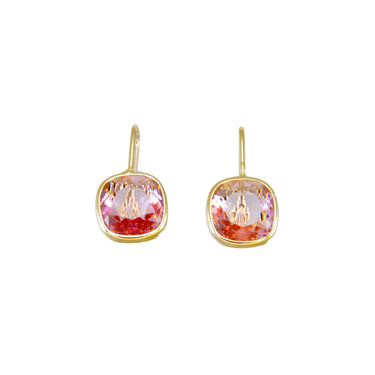 Blush Pink Square Crystal Earrings