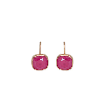 Pink Square Crystal Earrings
