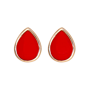Red Teardrop Crystal Earrings
