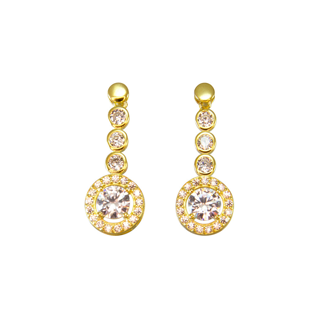 Crystal Round Four Drop Earrings