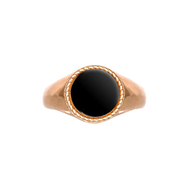 Black Crystal Round Ring