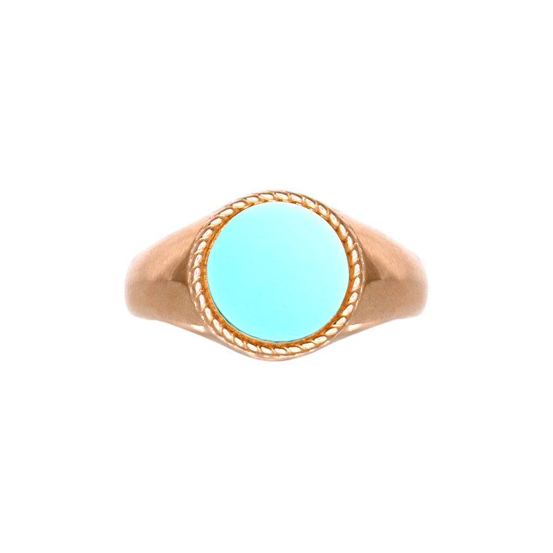 Turquoise Crystal Round Ring