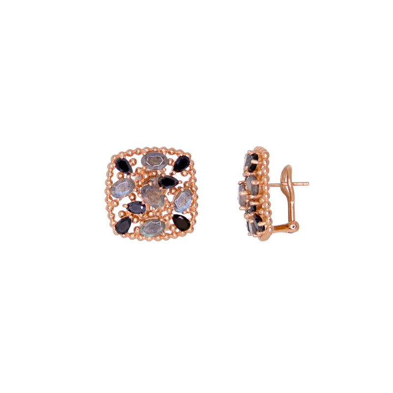 Labradorite & Spinel Square Earrings - $416 RRP