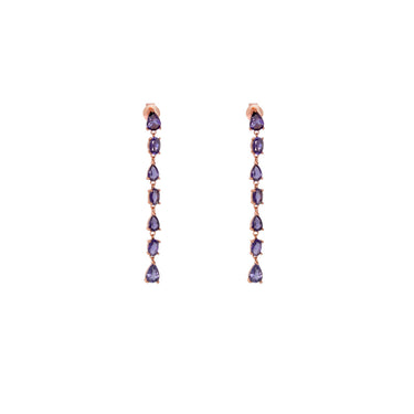 Iolite Sapphire Drop Earrings