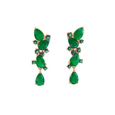 Green Pear Cut Drop Earrings