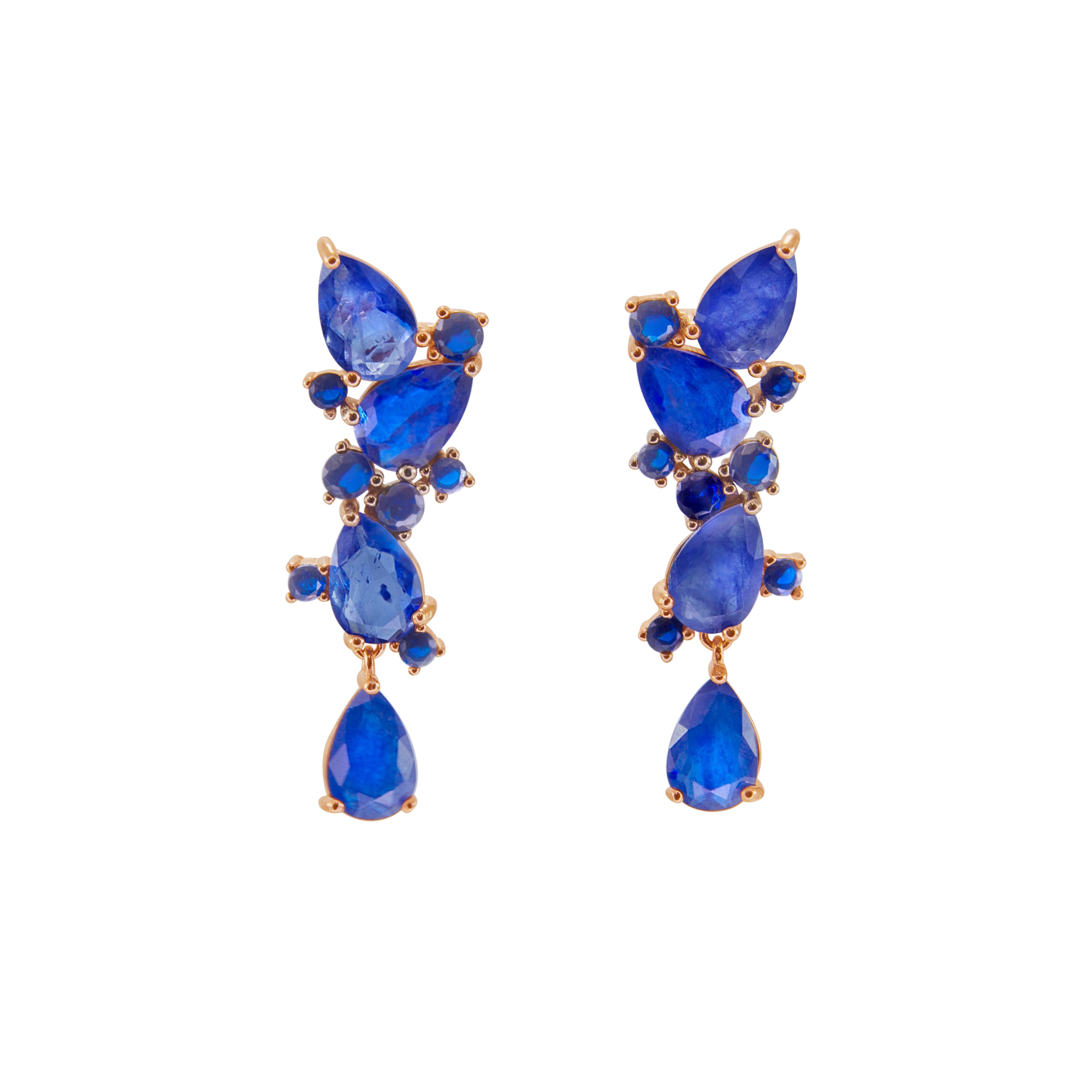 Blue Pear Cut Drop Earrings