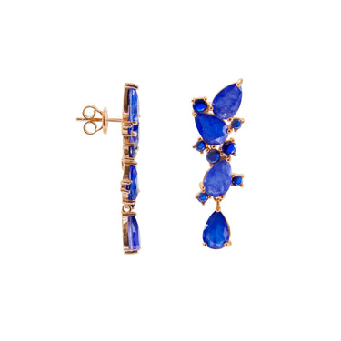 Blue Pear Cut Drop Earrings - $296 RRP