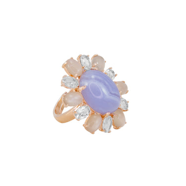 Lace Agate, Topaz & Moonstone Ring