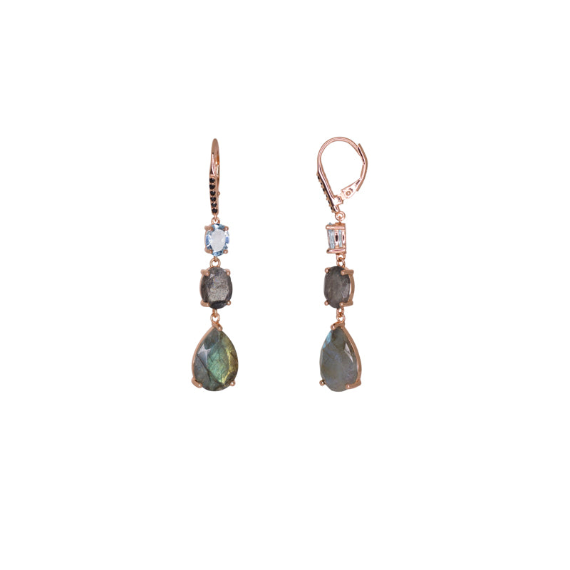 Labradorite & Blue Topaz Drop Earrings - $595.00 RRP