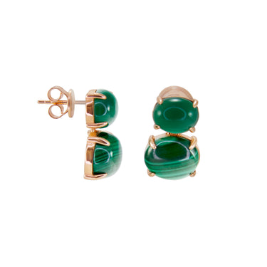 Green Onyx & Malachite Earrings