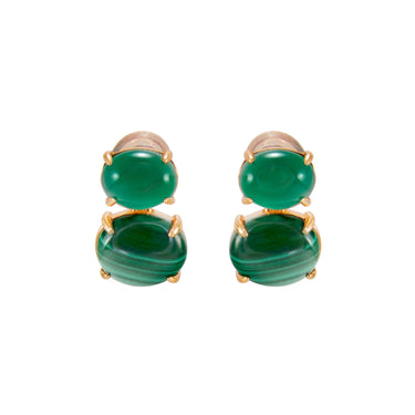 Green Onyx & Malachite Earrings