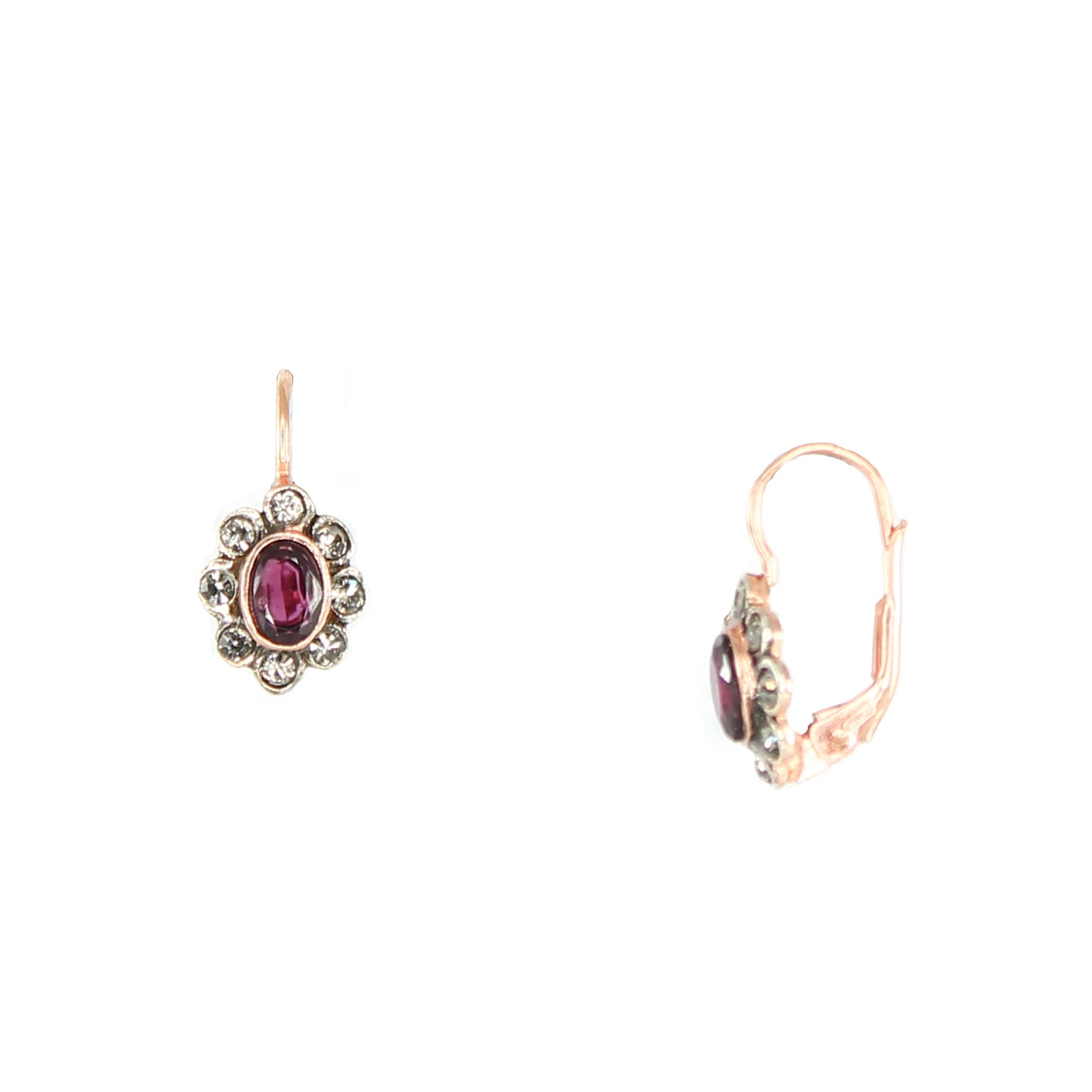 Garnet Oval Earrings