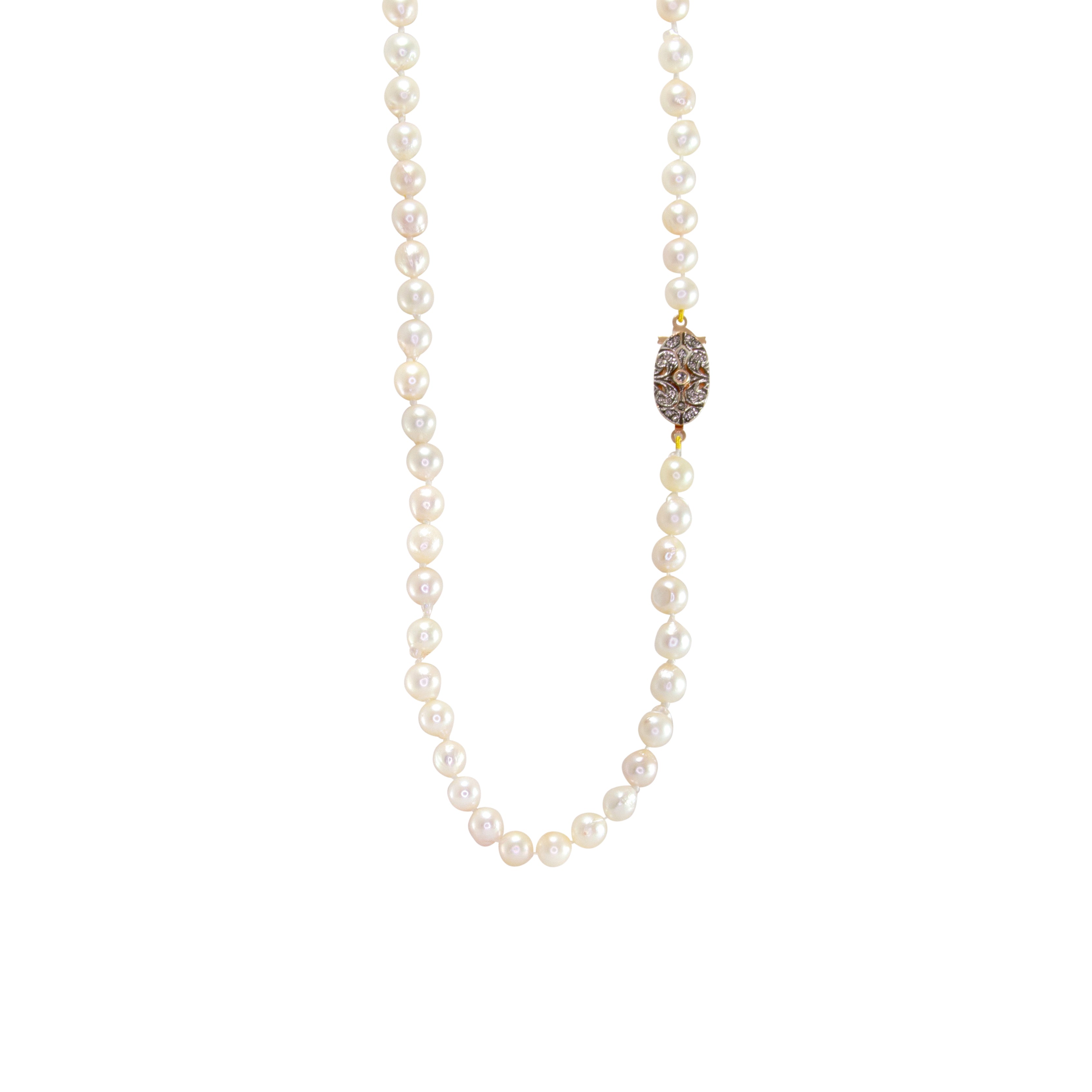 7mm White Pearl Necklace 24" with Clasp