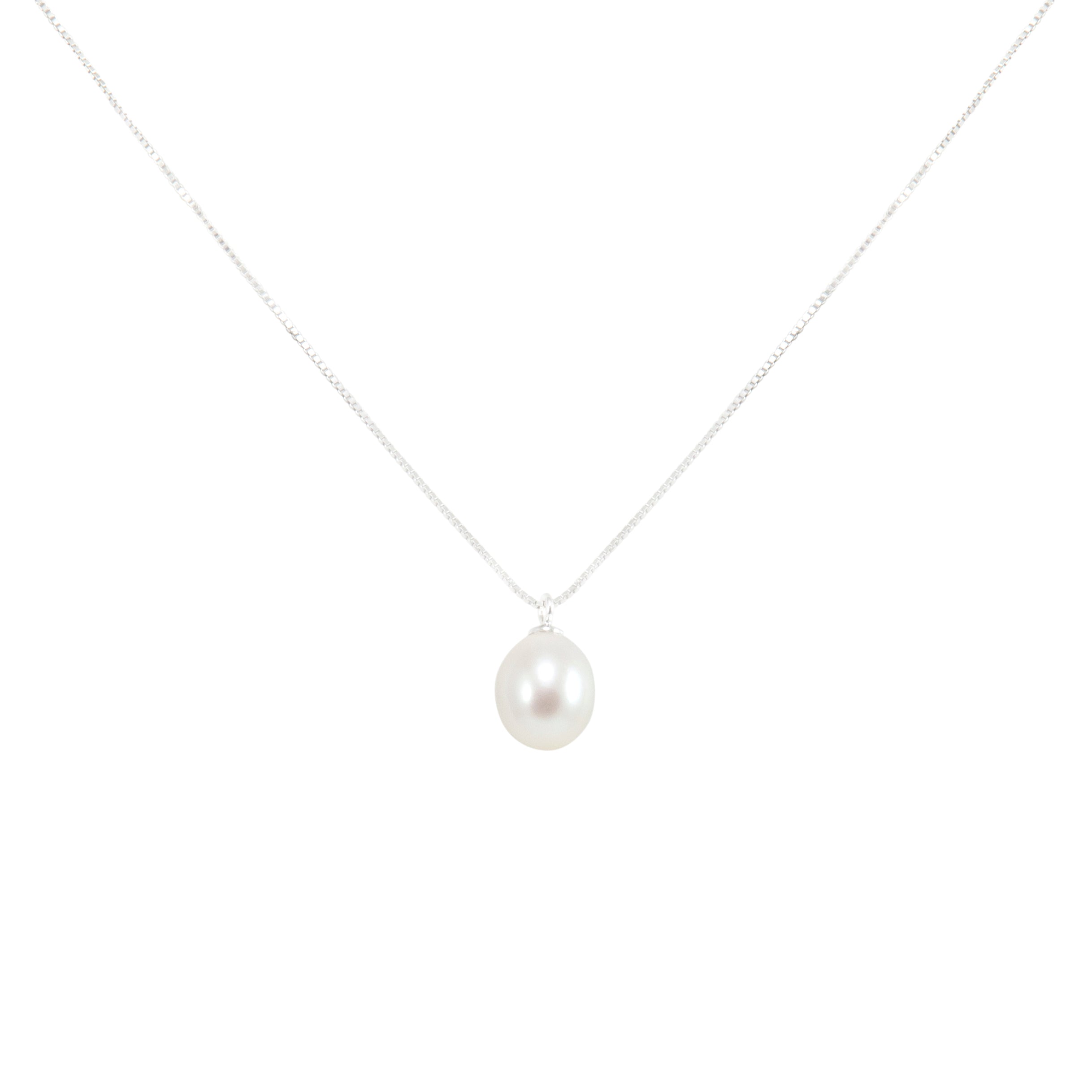 White Pearl and Silver Pendant