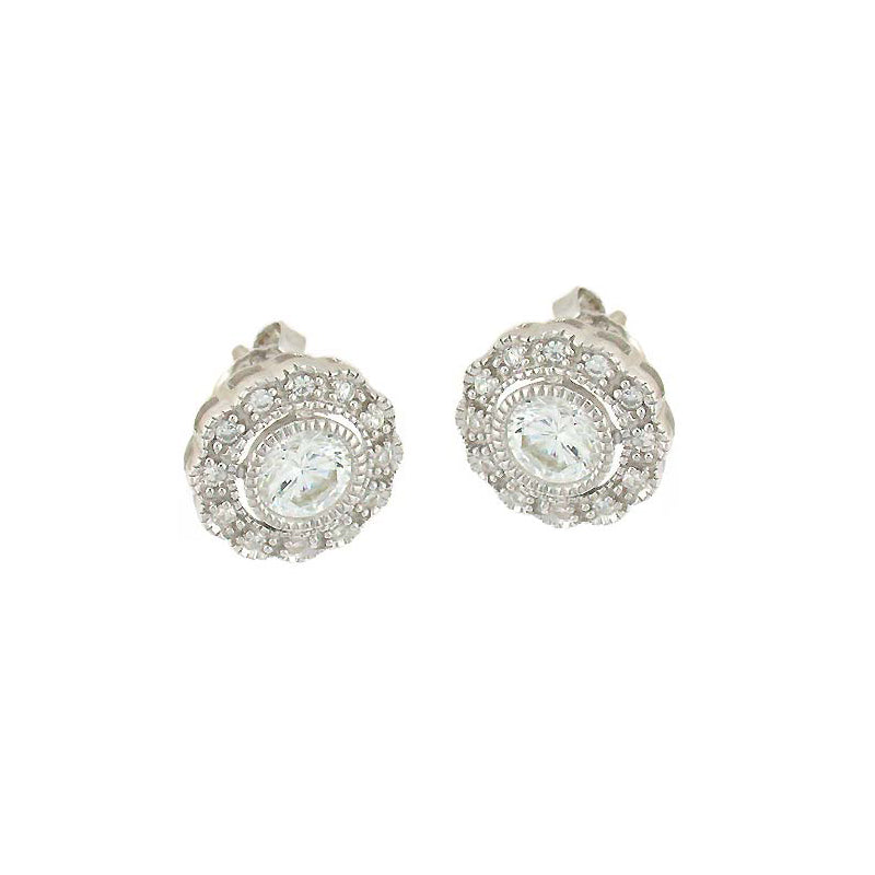 Antique Double Round Stud Earrings
