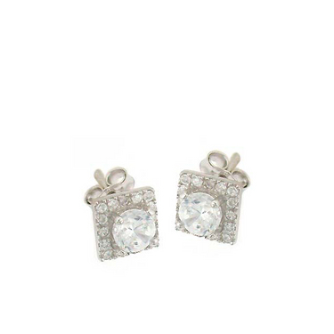 Square Cricle Stud Earrings