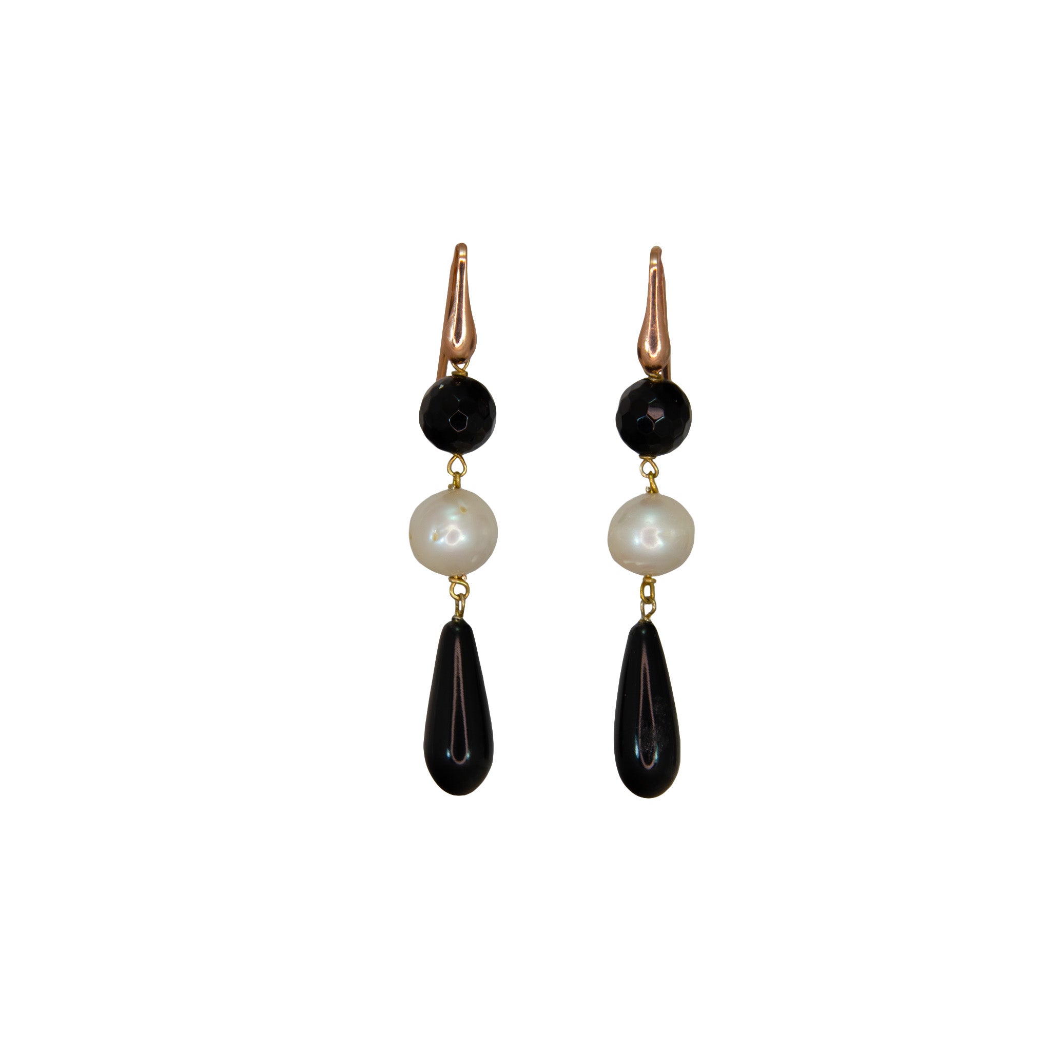 Onyx & Pearl Earrings
