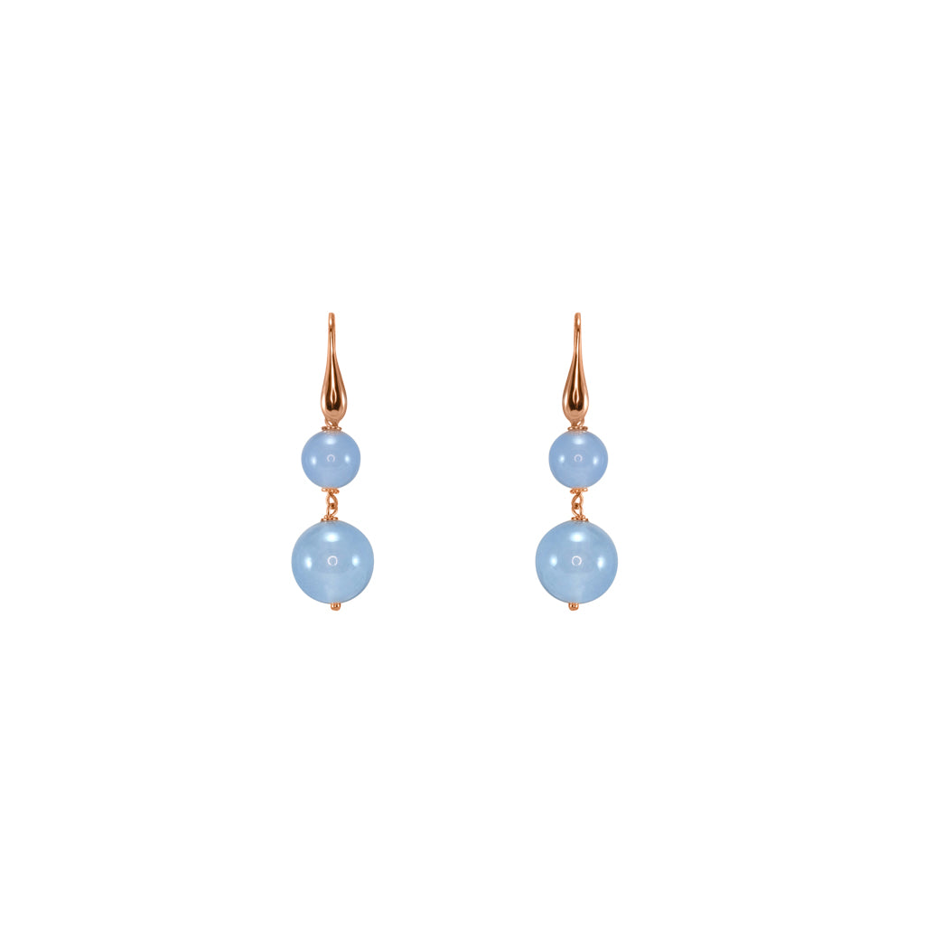 Pale Blue Jade Double Drop Earrings